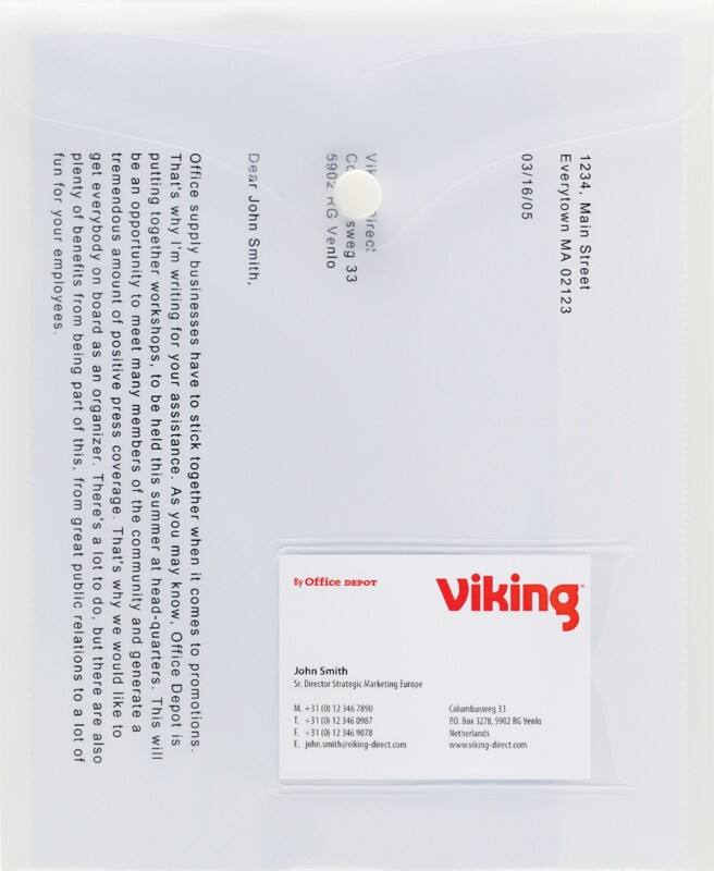 Viking Dokumentenmappe A5 Druckknopf PP (Polypropylen) Hoch 18,2 (B) x 22,2 (H) cm Transparent 5 Stück