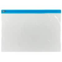 Office Depot Reißverschlusstaschen DIN A4 Blau, Transparent PVC 5 Stück
