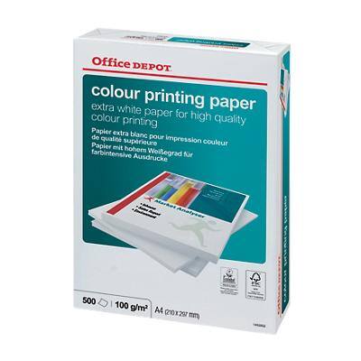 Office Depot Colour Printing DIN A4 Druckerpapier Weiß 100 g/m² Glatt 500 Blatt