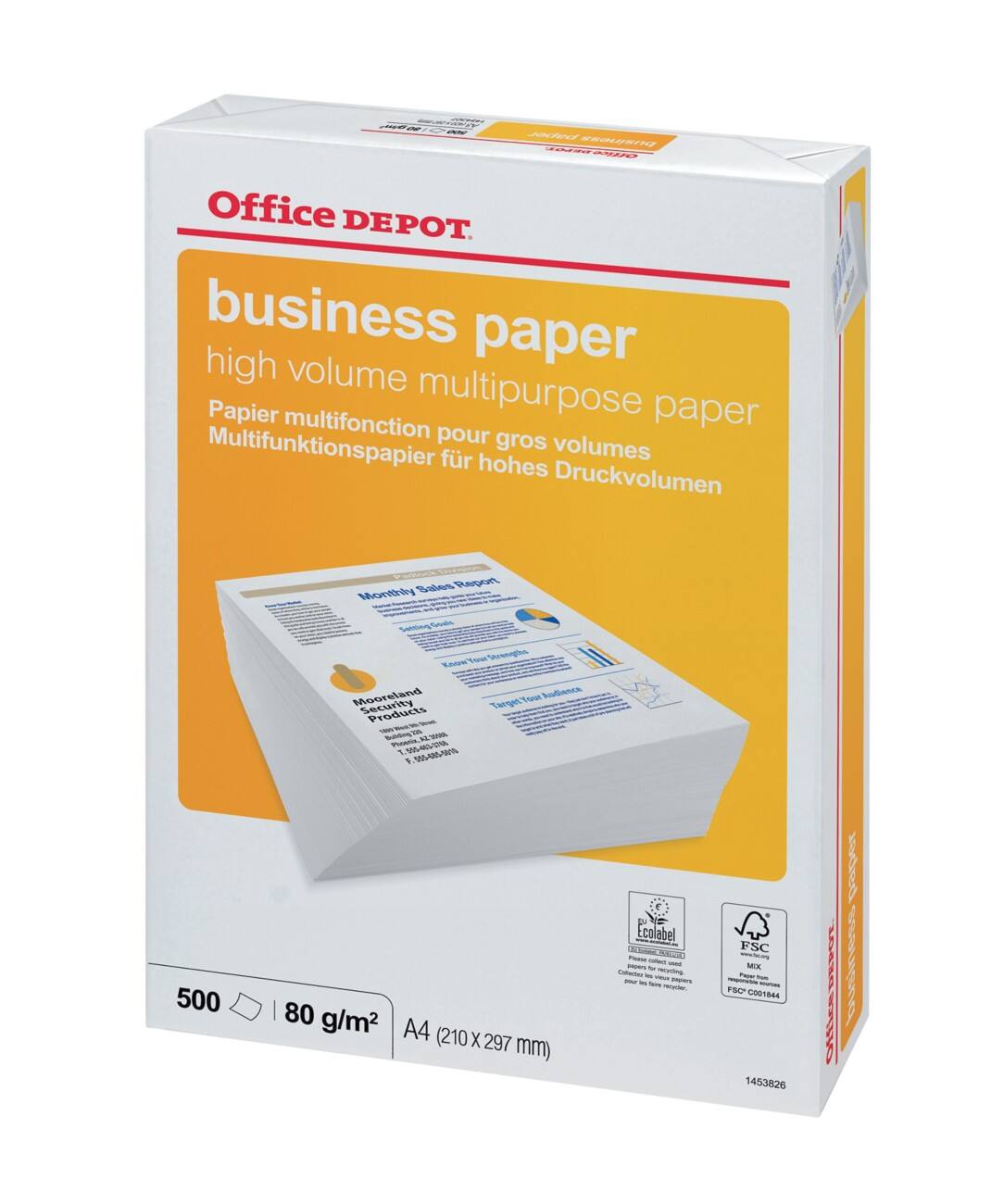 Office Depot Business Kopier-/ Druckerpapier DIN A4 80 g/m² Weiß 500 Blatt