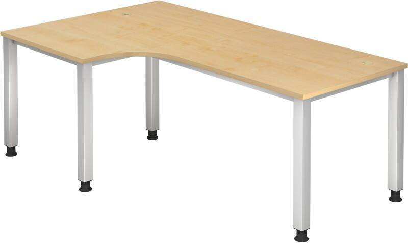 Hammerbacher Q Series VQS Eckschreibtisch Rechteckig Ahorn 4 Metallfüße 2.000 (B) x 1.200 (T) x 810 (H) mm Spanplatte, Stahl