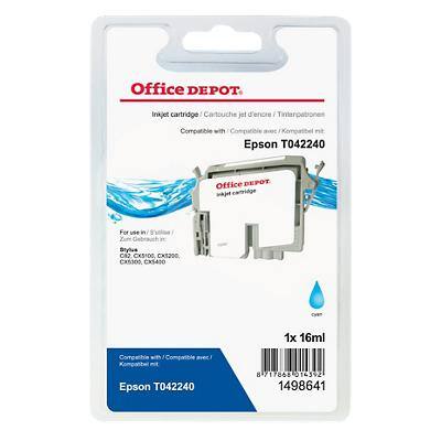 Kompatible Office Depot Epson T0422 Tintenpatrone T042240 Cyan