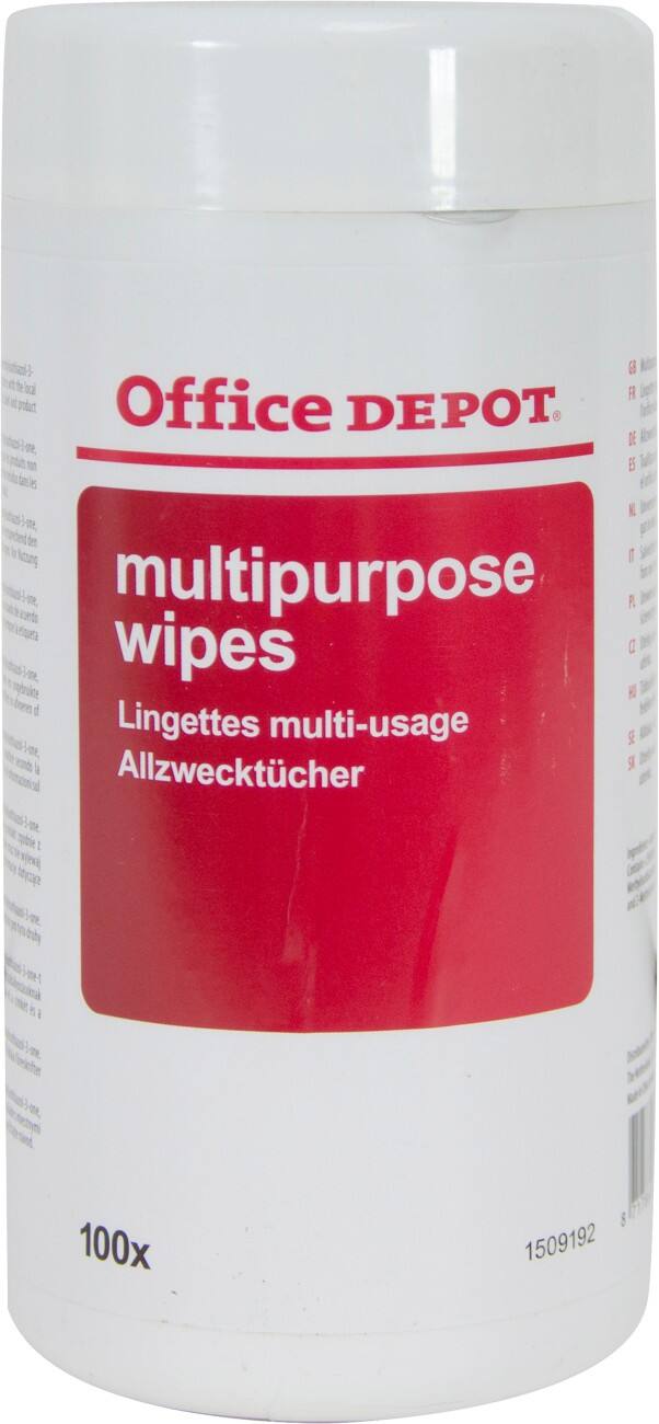 Office Depot Allzweck-Reinigungstücher in der Dose Weiß 100 Stück