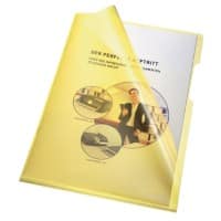 Bene Premium Sichthüllen 205000 DIN A4 Glasklar Gelb PVC 150 Mikron 100 Stück
