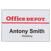 Office Depot Standard Namensschild mit Kombiklemme Querformat 90 x 60mm 50 Stück