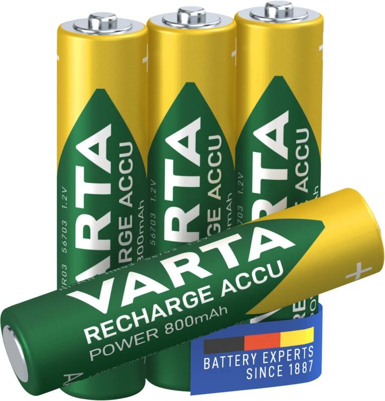 VARTA Wiederaufladbare Batterien Rechargeable ACCU Power AAA 800 mAh 4 Stück