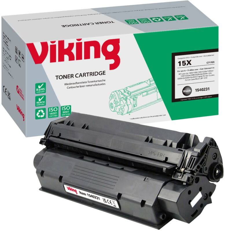 Viking 15X Kompatibel HP Tonerkartusche C7115X Schwarz
