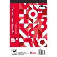 Office Depot A5+ Oben gebunden Weiß Papierumschlag Notizblock Kariert 100 Blatt Packung à 5 Stück
