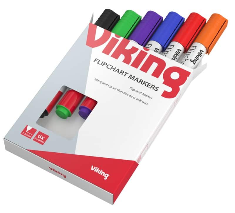 Viking Flipchart Marker Mittel Rundspitze Färbig sortiert 6 Stück
