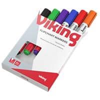Viking Flipchart Marker Mittel Rundspitze Färbig sortiert 6 Stück