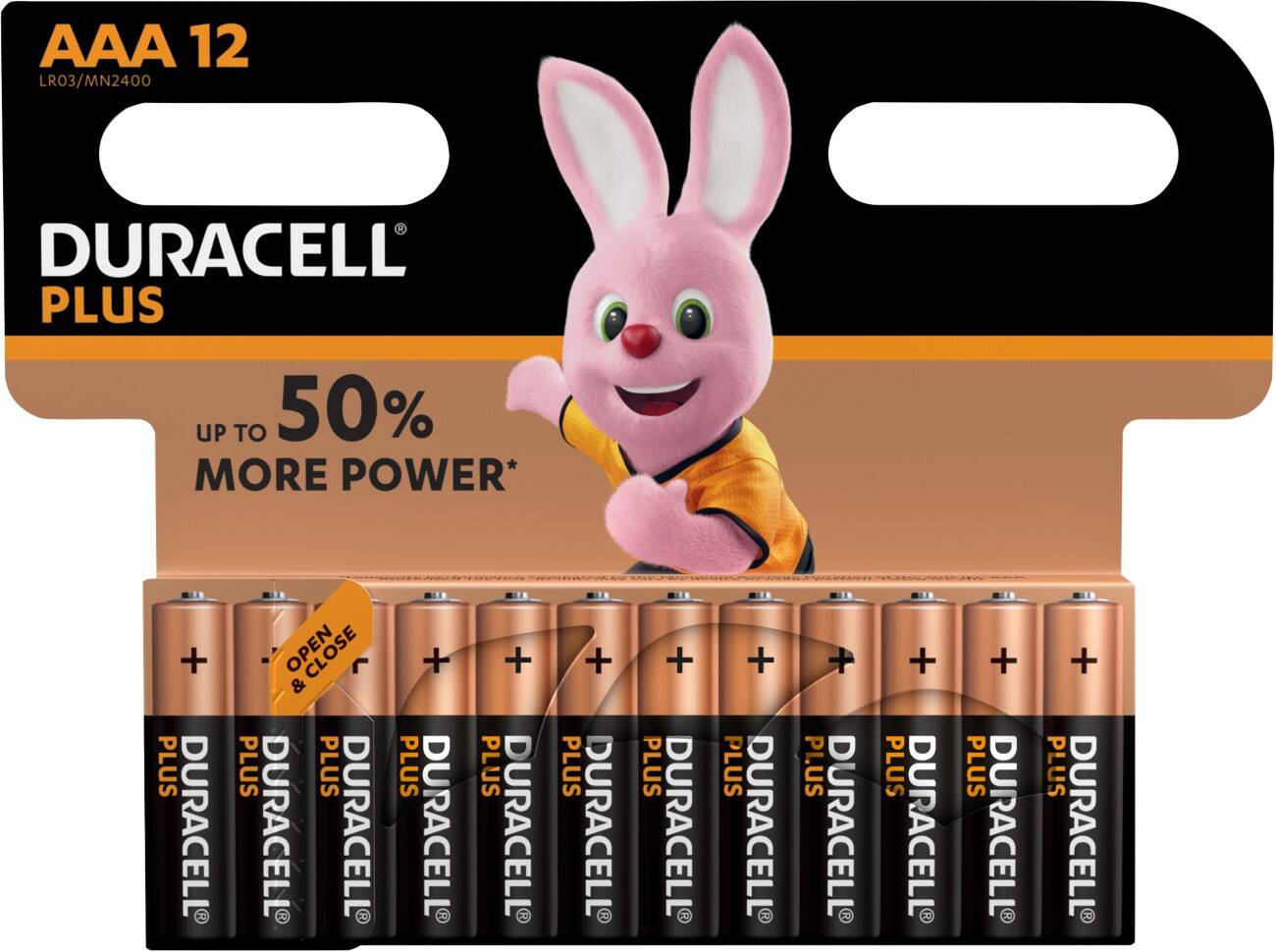Duracell AAA Alkali-Batterien Plus Power MN2400 LR03 1,5 V 12 Stück