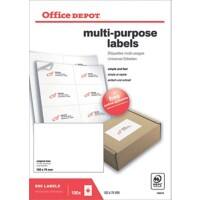 Office Depot Multifunktionsetiketten selbstklebend 105 x 74 mm Weiß 800 Etiketten 100 Blatt mit 8 Etiketten