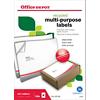 Office Depot Rechteckig Multifunktionsetiketten DIN A4 Weiß 210 x 297 mm 100 Blatt à 1 Etiketten