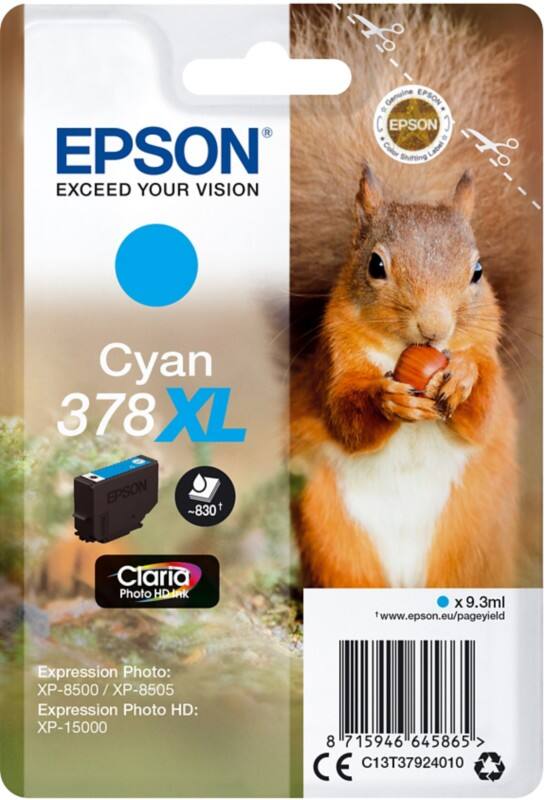 Epson 378XL Original Tintenpatrone C13T37924010 Cyan