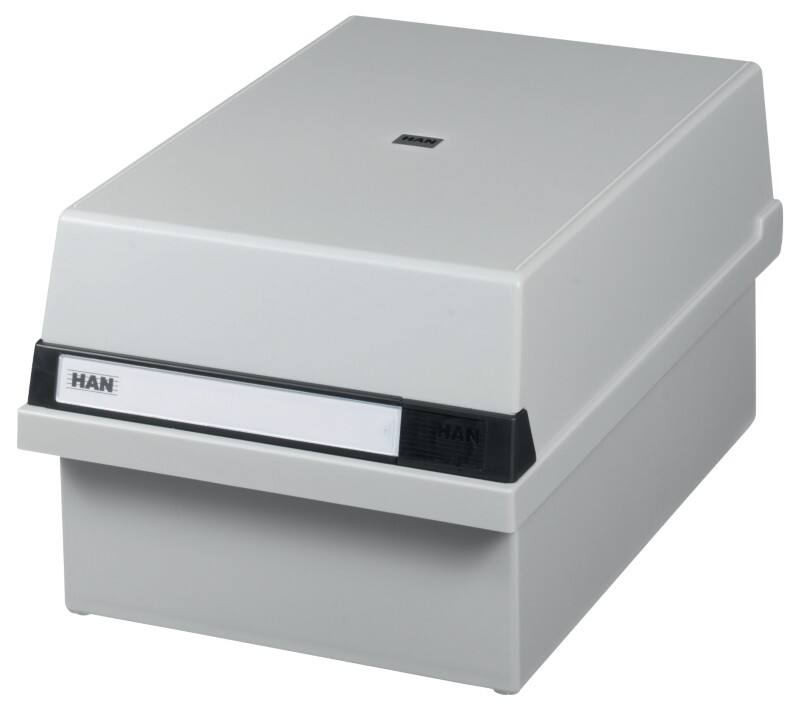 HAN Tischkarteikasten DIN A5 1300 Karten Lichtgrau 23,5 x 36 x 19 cm