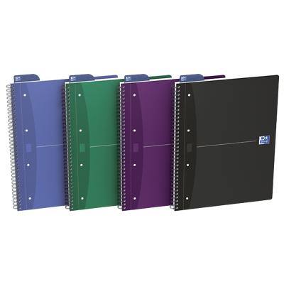 OXFORD Office Essentials Notizbuch DIN A4+ Liniert Spiralbindung Pappe Farbig sortiert Perforiert 180 Seiten Pack 5