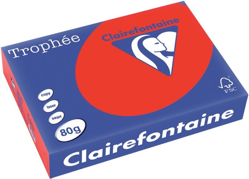 Clairefontaine DIN A4 Farbiges Papier Rot 80 g/m² Matt 500 Blatt