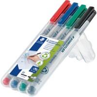 STAEDTLER Lumocolor Non-Permanente Folienstifte Mittel Feinspitze Färbig sortiert 4 Stück