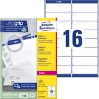 AVERY Zweckform Abziehhilfe QuickPEEL,ultragrip Adressetiketten L7162-250 Selbsthaftend A4 Weiß 99,1 x 33,9 mm 250 Blatt à 16 Etiketten