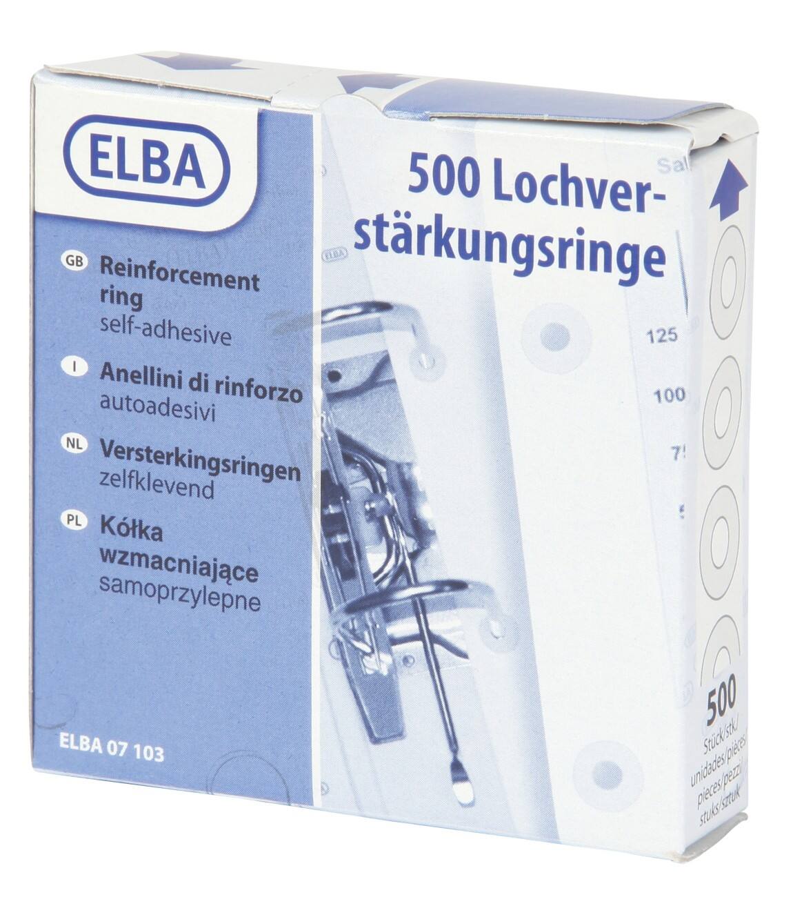 ELBA Lochverstärkungsringe Kunststoff Stahl 500 Stück
