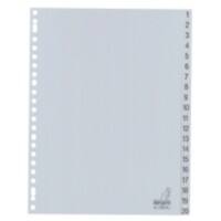 KANGARO 1 bis 20 Zahlenregister  A4 Grau 20-teilig PP (Polypropylene) 23 Löcher G420CM