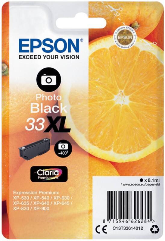 Epson 33XL Original Tintenpatrone C13T33614012 Schwarz