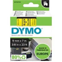 Dymo D1 S0720730 / 40918 Authentic Schriftband Selbstklebend Schwarzer Druck auf Gelb 9 mm x 7m