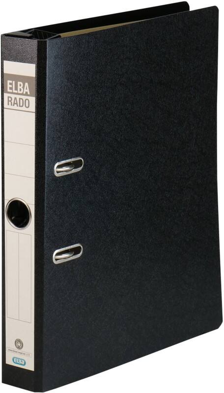 ELBA Rado Hängemappe Schmal A4 50 mm Schwarz 2 Ringe Pappkarton Hochformat