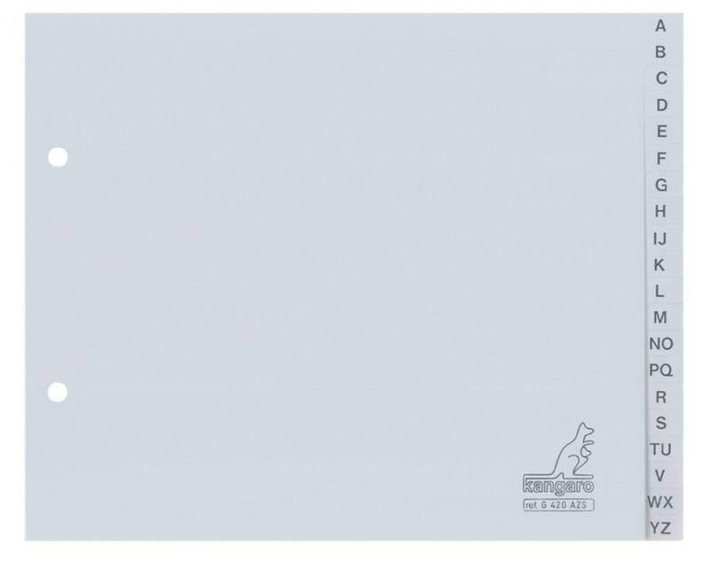 KANGARO A - Z A-Z Register  A4 quer Grau 20-teilig PP (Polypropylene) 2 Löcher G420AZS