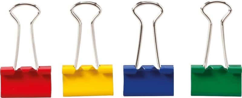 Viking Foldback-Klammern Kunststoff, Metall Färbig sortiert 19 mm 50 Stück