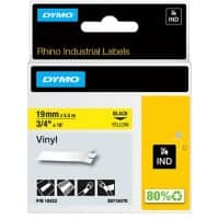 DYMO IND 18433 Rhino Schriftband Ja Schwarz Schwarz auf Gelb 19 mm (B) x 5,5 m (L)