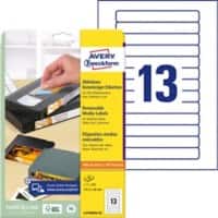 AVERY Zweckform L4746REV-25 Video-Band-Etiketten A4 Weiß 147,3 x 20 mm 25 Blatt à 13 Etiketten