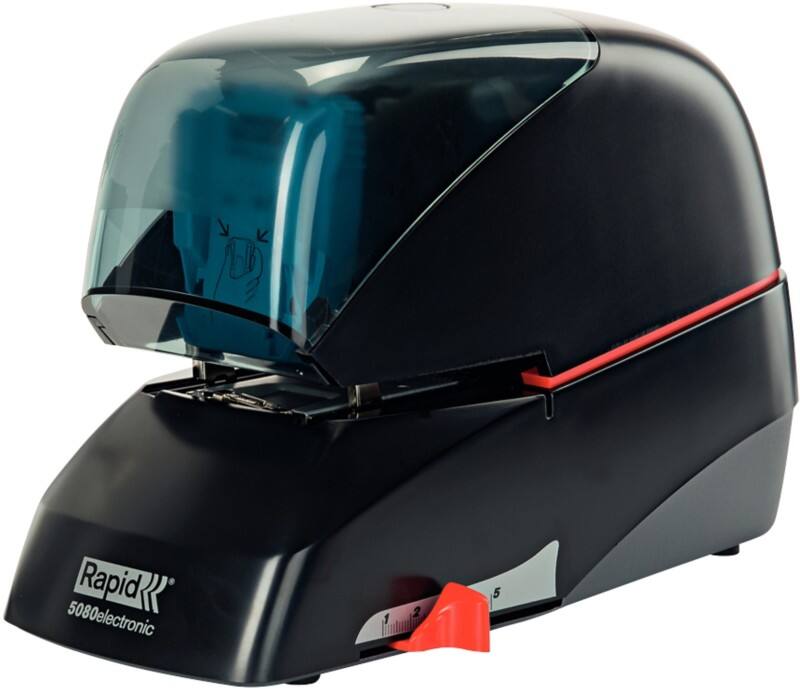 Rapid Supreme Elektroheftgerät 5080e Vollstreifen 80 Blatt Schwarz 5080 Kunststoff, Metall