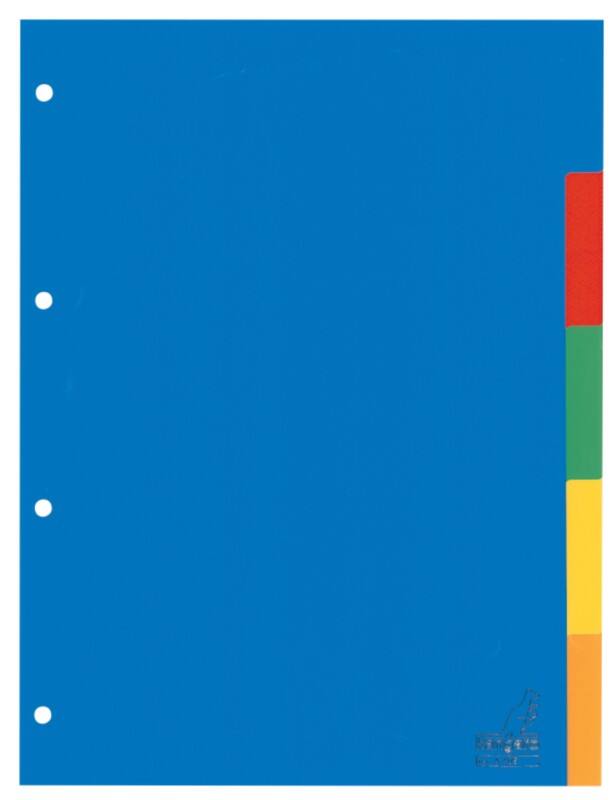 KANGARO Blanko Blanko Register  A4 Färbig sortiert 10-teilig PP (Polypropylene) 4 Löcher A405