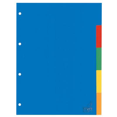 KANGARO Blanko Register DIN A4 Farbig Sortiert 5-teilig PP (Polypropylen) Rechteckig 4 Löcher A405
