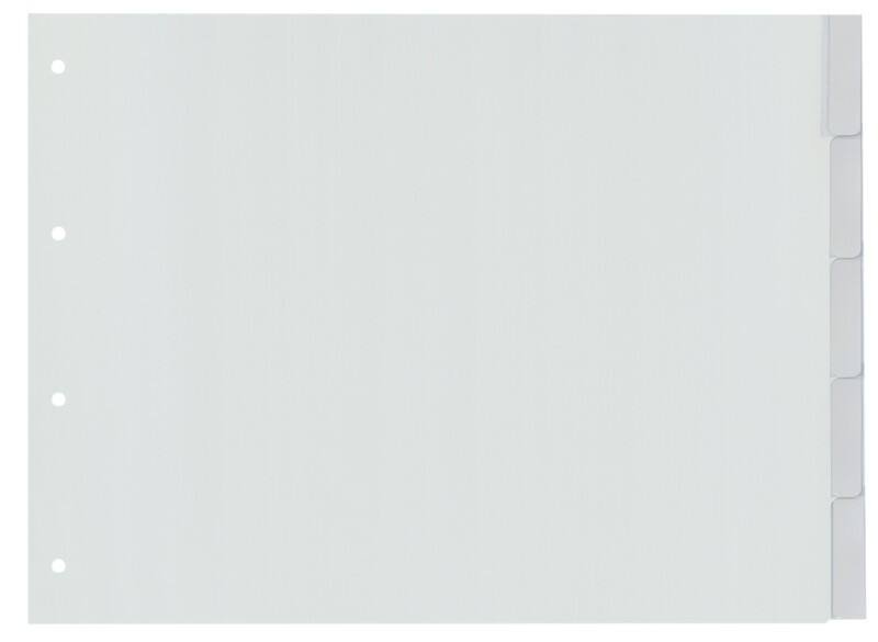 KANGARO Blanko Blanko Register  A3 quer Grau 5-teilig PP (Polypropylene) 4 Löcher G305FB