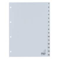KANGARO 1 bis 15 Zahlenregister  A4 Grau 15-teilig PP (Polypropylene) 4 Löcher G415C