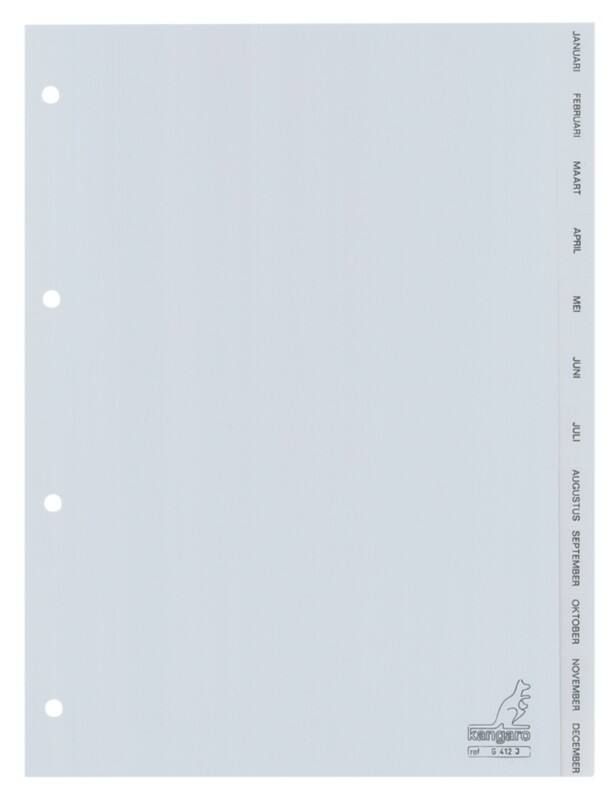 KANGARO Jan - Dez A-Z Register  A4 Grau 10-teilig PP (Polypropylene) 4 Löcher G412J