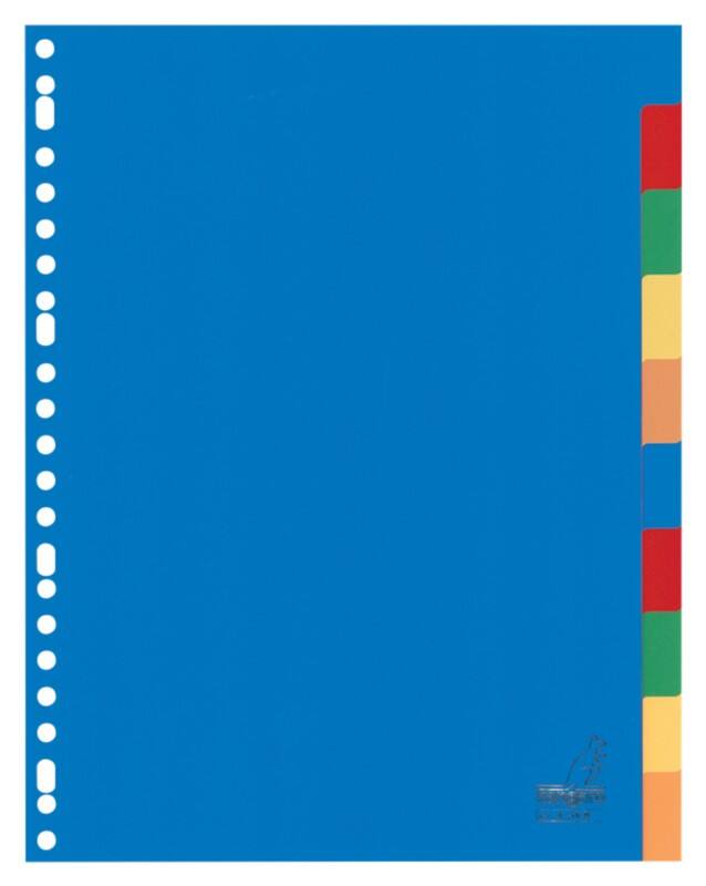 KANGARO Blanko Blanko Register  A4 Färbig sortiert 10-teilig PP (Polypropylene) 23 Löcher A410M