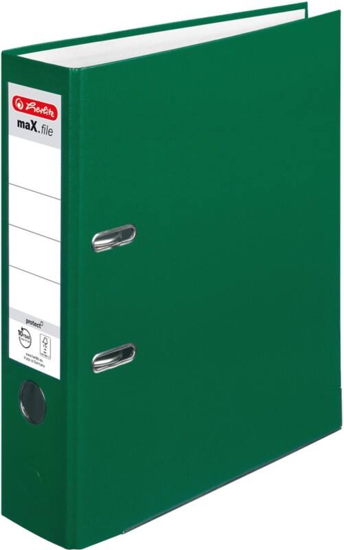 herlitz maX.file protect Breit Ordner A4 80 mm Grün 2 Ringe 5480504 Kunststoff Texturiert Hochformat