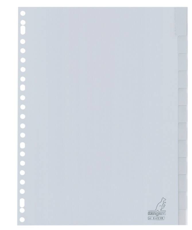 KANGARO Blanko Blanko Register  A4 Grau 10-teilig PP (Polypropylene) 23 Löcher G412FM
