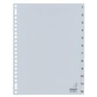 KANGARO 1 bis 12 Zahlenregister  A4 Grau 12-teilig PP (Polypropylene) 23 Löcher G412CM
