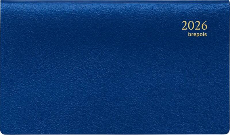 Brepols Terminplaner 2026 1 Woche / 2 Seiten Deutsch, Englisch, Französisch, Italienisch, Niederländisch, Spanisch Blau
