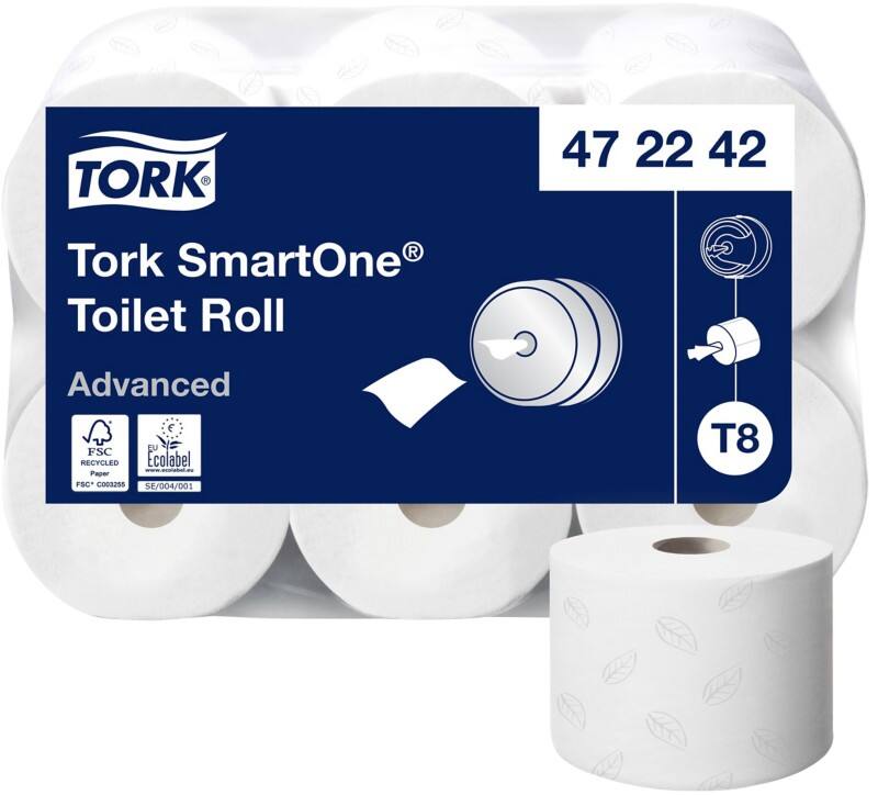 Tork Advanced SmartOne Recycled Toilettenpapier T8 2-lagig 472242 6 Rollen à 1150 Blatt
