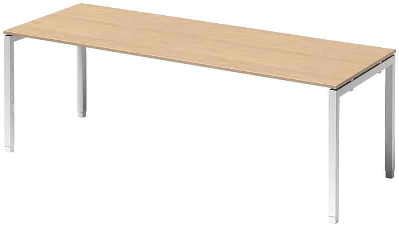 Bisley Cito Höhenverstellbar Schreibtisch Ahorn 4 Metallfüße 2.200 (B) x 800 (T) x 740 (H) mm MFC (Melaminbeschichtete Spanplatte), Stahl