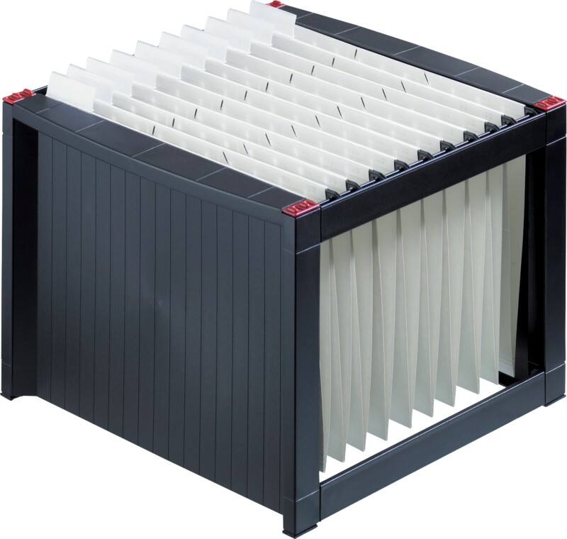 helit the rack Hängemappenbox A4 40 Mappen Kunststoff Schwarz