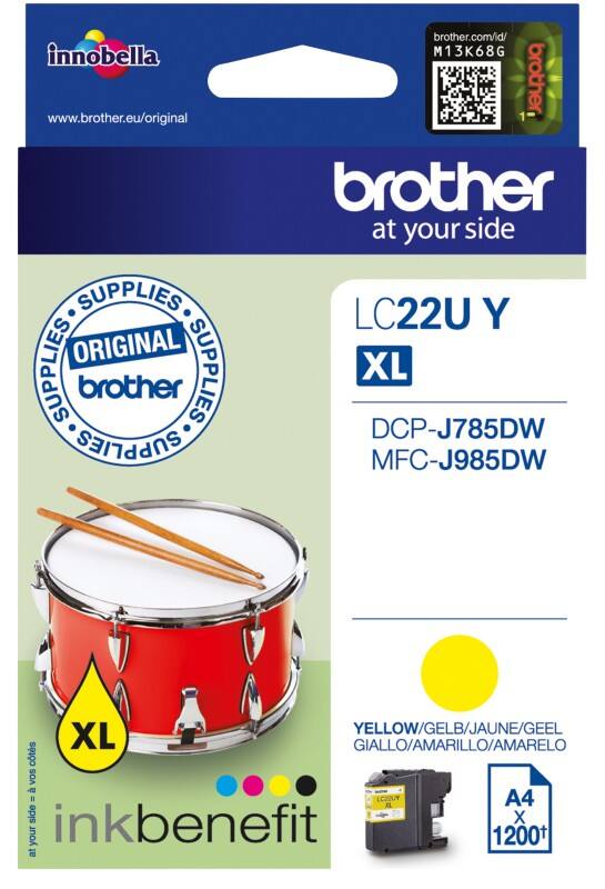 Brother LC22UY Original Tintenpatrone Gelb