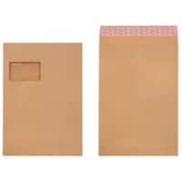 Office Depot Faltenversandtaschen C4 130 g/m² Braun Mit Fenster Abziehstreifen 100 Stück