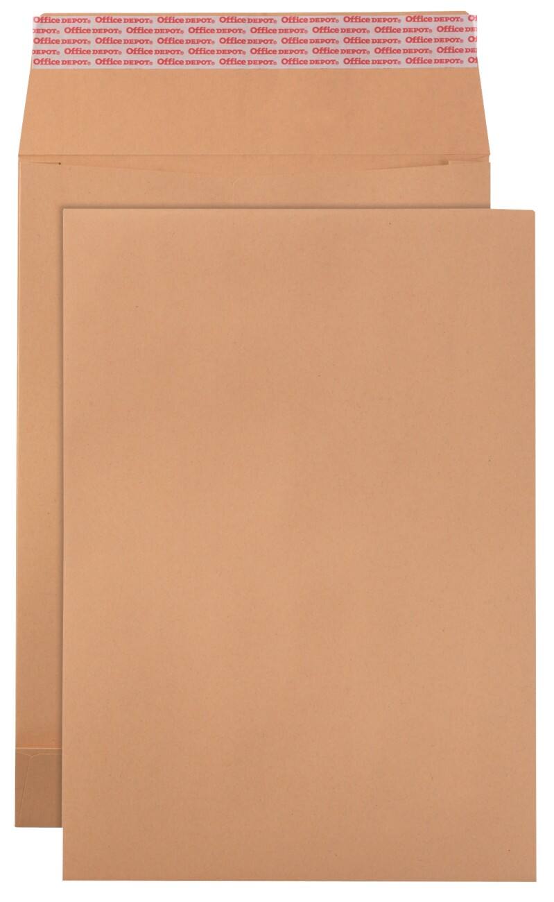 Office Depot Faltenversandtaschen C4 130 g/m² Braun Ohne Fenster Abziehstreifen 100 Stück