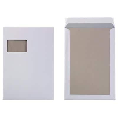Viking Versandtaschen mit Papprückwand C4 120 g/m² Weiß Mit Fenster Abziehstreifen 229 x 324 mm 100 Stück